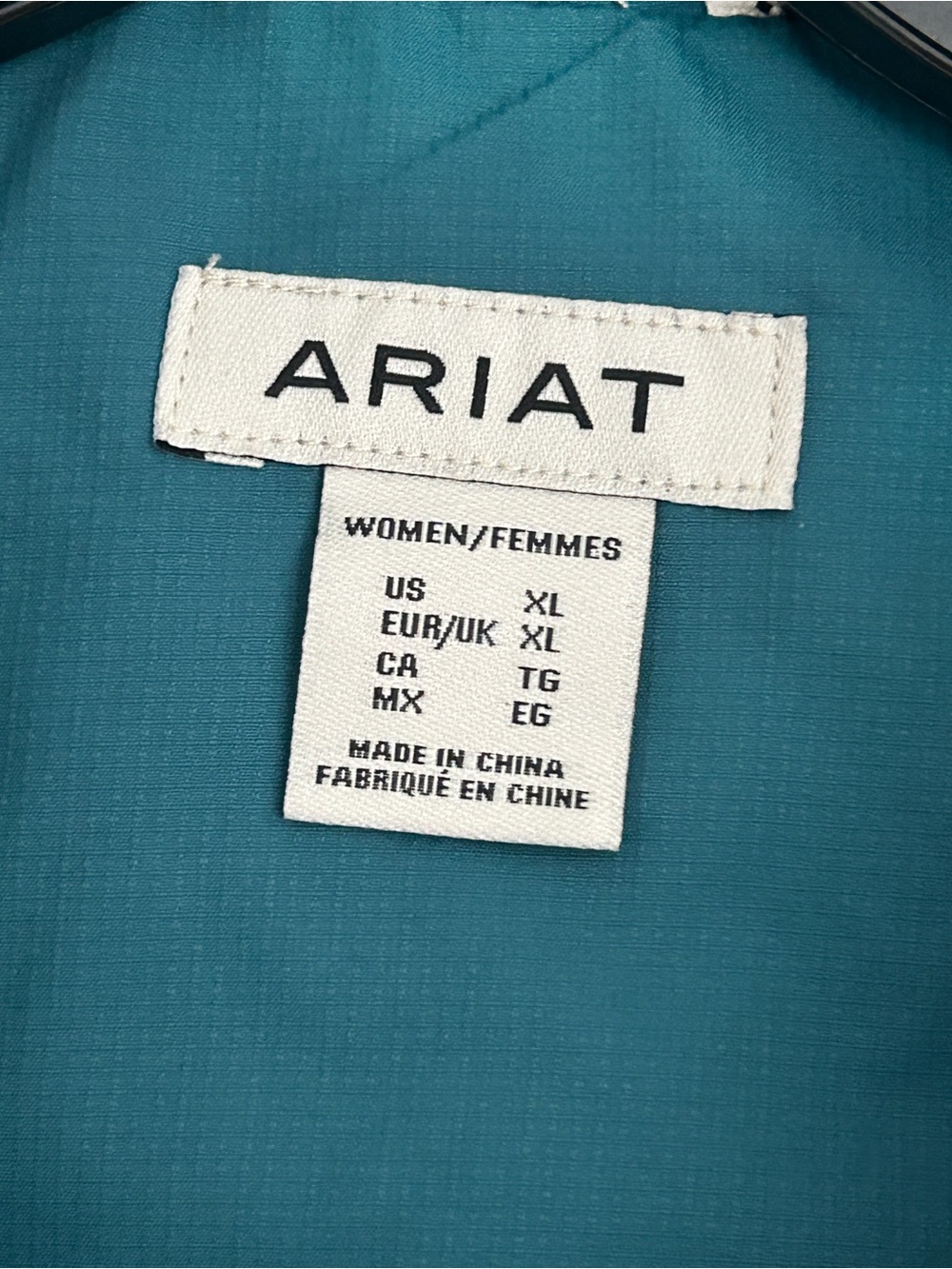 Ariat Teal and Burgundy Aztec Print Quilted Vest - Picture 5 of 6